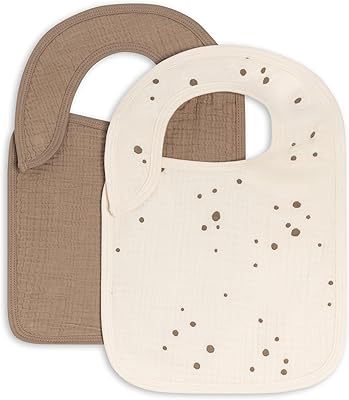 Colored Organics - 2-Pack 100% Organic Cotton Absorbent Baby Bibs - Teething and Drooling Bibs for Infant Girls & Boys