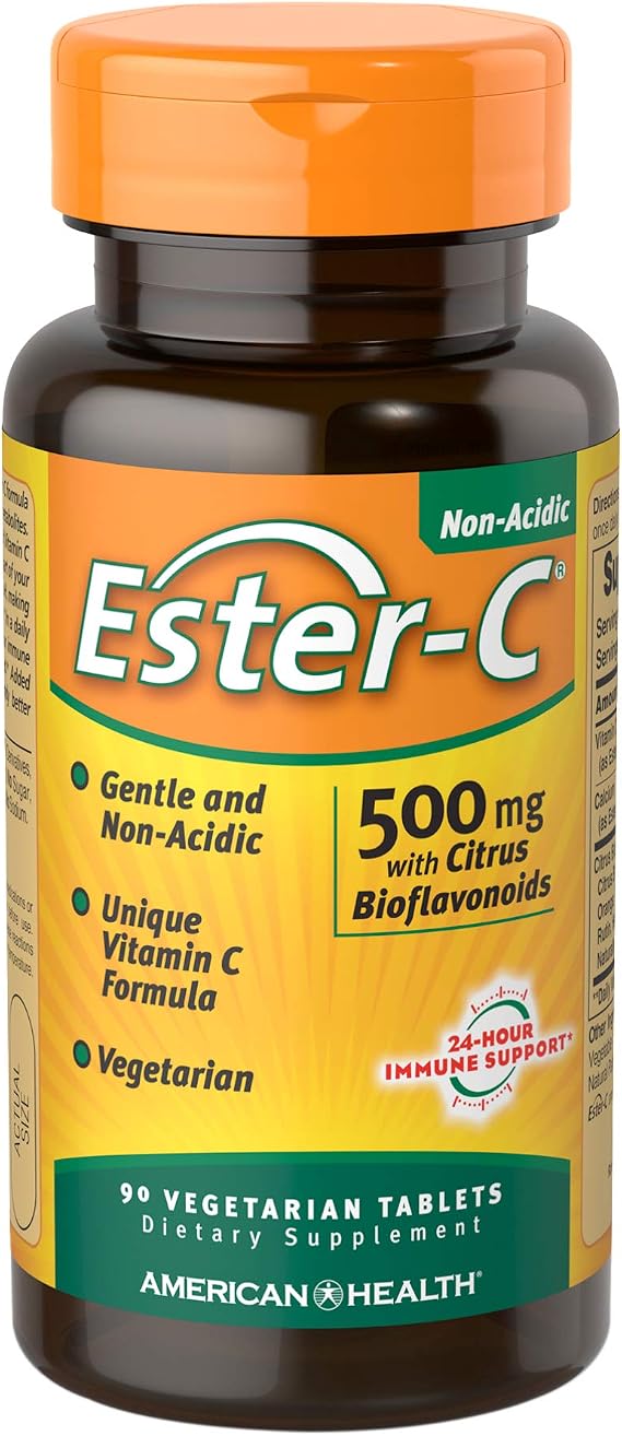 American Health, Ester C 500 with Citrus Bioflavonoids Vegetarian, 90 Count