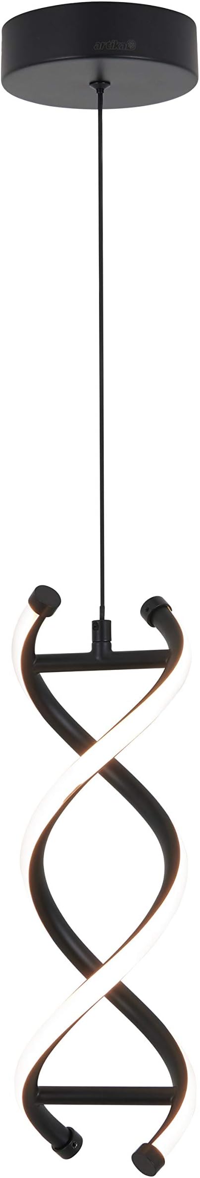 artika DNA 13W LED Modern Pendant Light Fixture, Black Finish Ideal for Dining Room, Kitchen Island Light - 900 Lumens, 3000 Kelvin, Made of Aluminum, No Bulb Required