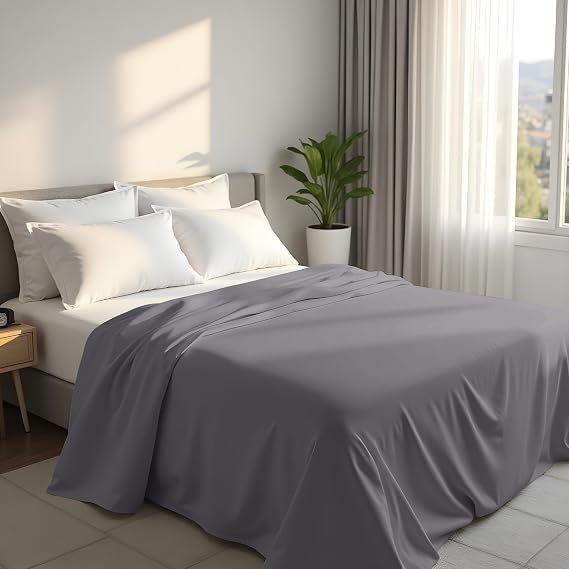 Utopia Bedding - Flat Sheet - King Size - Grey