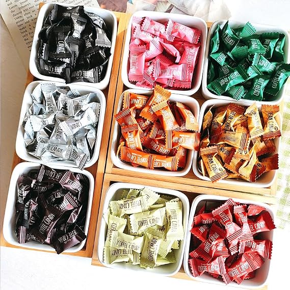 【9 Flavors Coffee Candy 50g/100g/250g/500g/1000g】 Black Coffee Candies,Taffy,Office Snacks,Toffee,Hard Candy,Confectionery,Wedding Sweets,Healthy Desserts,Delicious Snacks Gifts (9 Flavor mix,1000g)