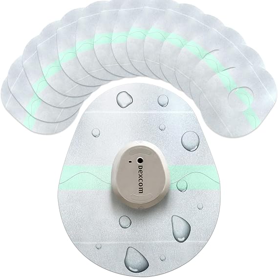 Adamson Dexcom G7 Over Patches Waterproof 20 Clear Adhesive Patches Transparent CGM Covers No Glue on Sensor Strong Hold Hypoallergenic & Sweatproof