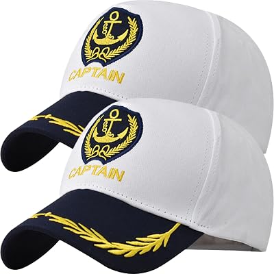 jojofuny Adjustable Navy Captain Hat for Men and Women, Breathable Sailor Baseball Cap with Classic Nautical Style, Lightweight Sun Protection for Boating, Beach, and Outdoor Activities