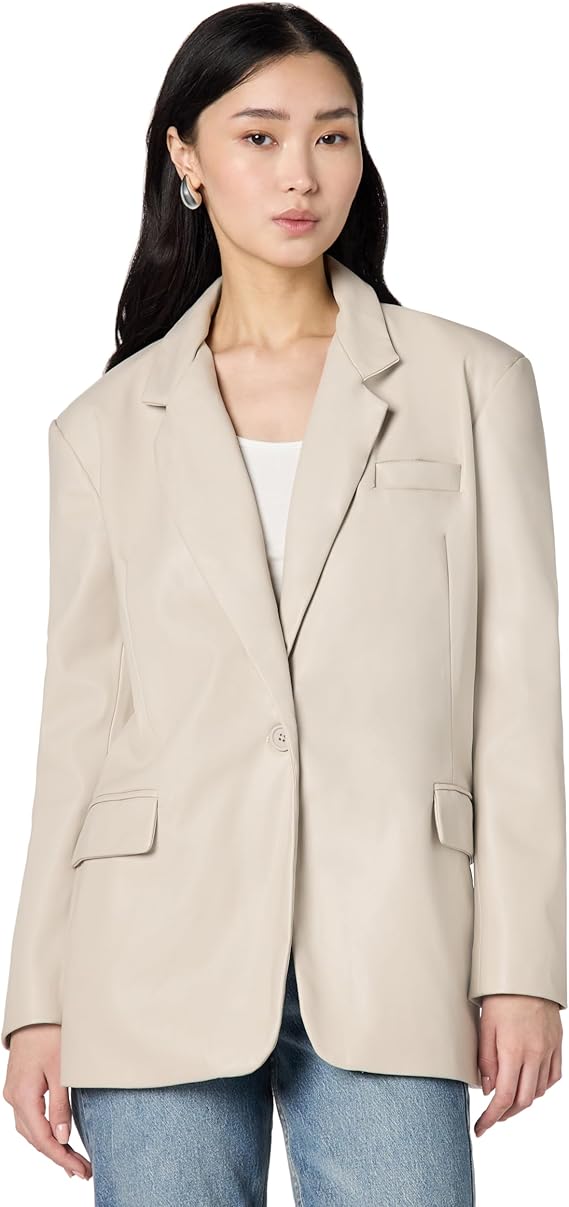 [BLANKNYC] Women's Faux Leather Blazer