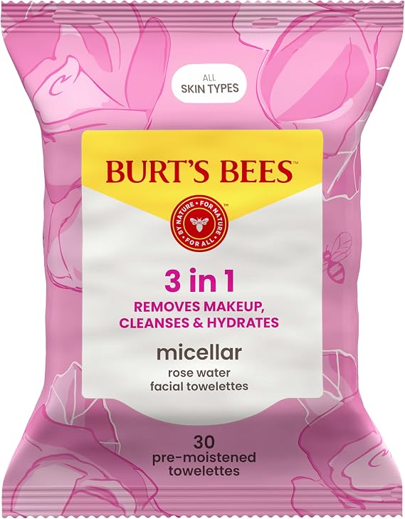 Burt's Bees Gül Suyu İçeren Micellar Makyaj Temizleme Mendili, 30 Adet