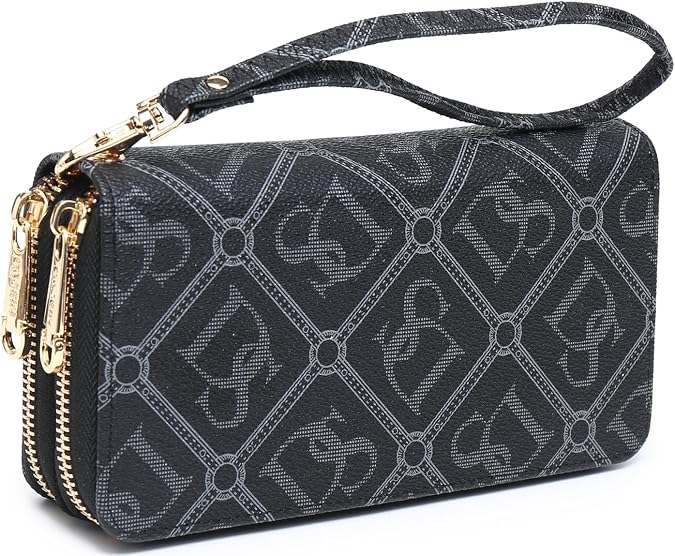 Dasein RFID Blocking Wallet Purse for Women Large Capacity Wristlet Clutch Bag Multi Card Holder Phone Case with Wrist Strap