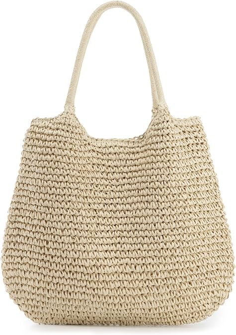 Freie Liebe Summer Straw Beach Bags for Women Large Woven Shoulder Handbags Boho Tote Bag for Vacation, Travel