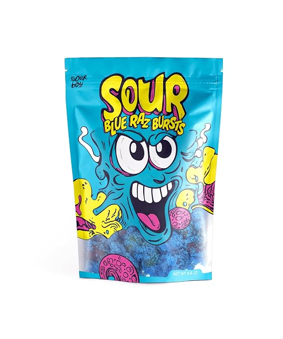 Sourboy Blue Raspberry Gushers Sour Candy, 3.5 oz