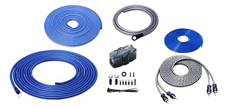 Recoil 8 Gauge CCA Amplifier Wiring Kits Cable Power Cables Speaker Wire | Turn-On Wire Ground Cables OFC RCA