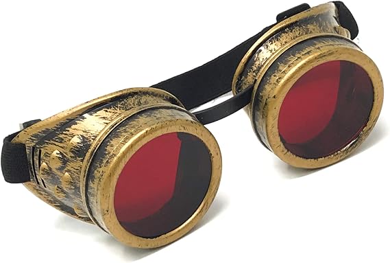 Steampunk Victorian Goggles Rave Glasses in Vintage Gold, Costume Accessory