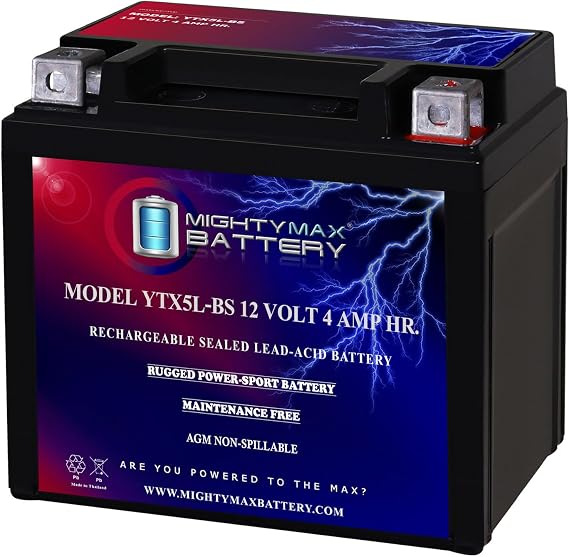 Mighty Max Battery YTX5L-BS 12V 4AH Battery Replaces Super Start Power Sports BTX5L-BS