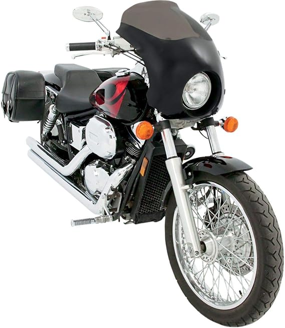 Memphis Shades MEM7101 Bullet Fairing for Honda VT750 Shadow Spirit Models 2001-2014 and Yamaha XVS V-Star Custom 1998-2015 , Black
