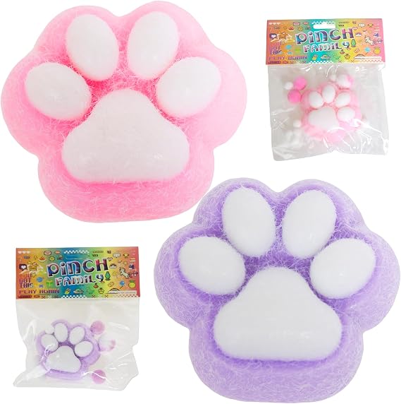 2pcs 3.15in Big Squishy,Cat Paw Squishy Toys,Cute Kawaii fufu Squishies,Sticky Squeeze Fur Ball,Kitty Funny Fidget Toys Novelty Things Suitable for Kids
