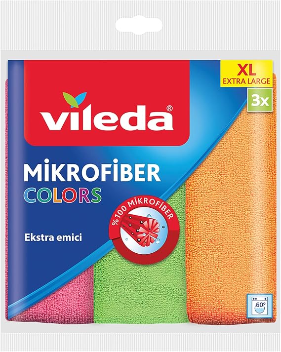 Vileda Mikrofiber Colors Bez, 3'lü Paket