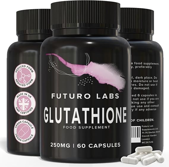 Glutathione Capsules 500mg Dose - Highly Purified and Highly Bioavailable - Extra Strength Glutathione Supplement, Non-GMO, Reduced Glutathione Supplement - 30 Day Supply - UK Made