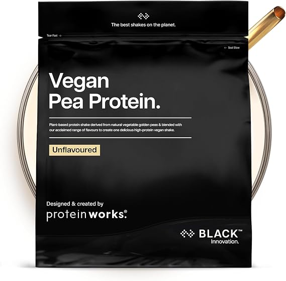 Protein Works | Vegan Pea Protein - Black, Unflavoured, 1kg