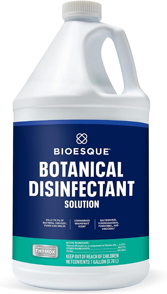 Bioesque Botanical Disinfectant Solution, Heavy Duty Broad-Spectrum Disinfectant, Kills 99.9% of Bacteria, Viruses*, Fungi, Molds, 1 Gallon (Pack of 1)