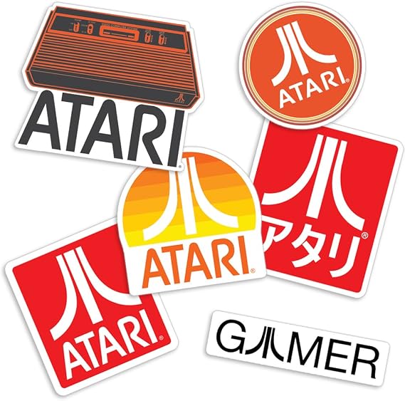 Popfunk Atari Classic Video Game Console Collectible Logo Sticker Set