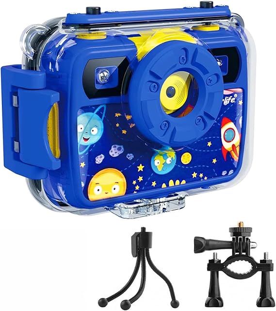 Ourlife Digital Camera Selfie Waterproof Cameras for Teens1080P 8MP