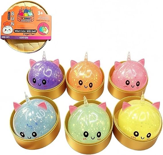 Unicorn Squishy, Dumpling Mystery Box Dumplings Stress Balls with Steamer for Adults Slow Rising Sensory Fidget Toy for Party Favors, Desktop Decor & Birthday