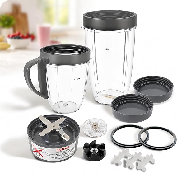 Accessory for Compatible with Nutribullet Blade wilth lids,Gears Set, Cup with Gasket Set Replacement Parts for Compatible with NutriBullet 900W/600W Series