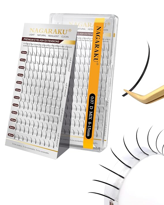 NAGARAKU Fairy Spikes Eyelash Extensions 0.07mm D Curl 8-15mm Mixed