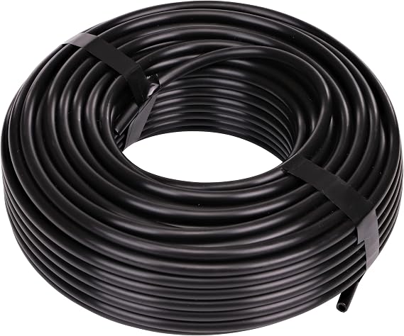 Raindrip 016010T 1/4-Inch Drip Irrigation Supply Tubing, 100-Foot., for Drip Irrigation, Drip Emitters, Irrigation Parts, Systems, Black Polyethylene
