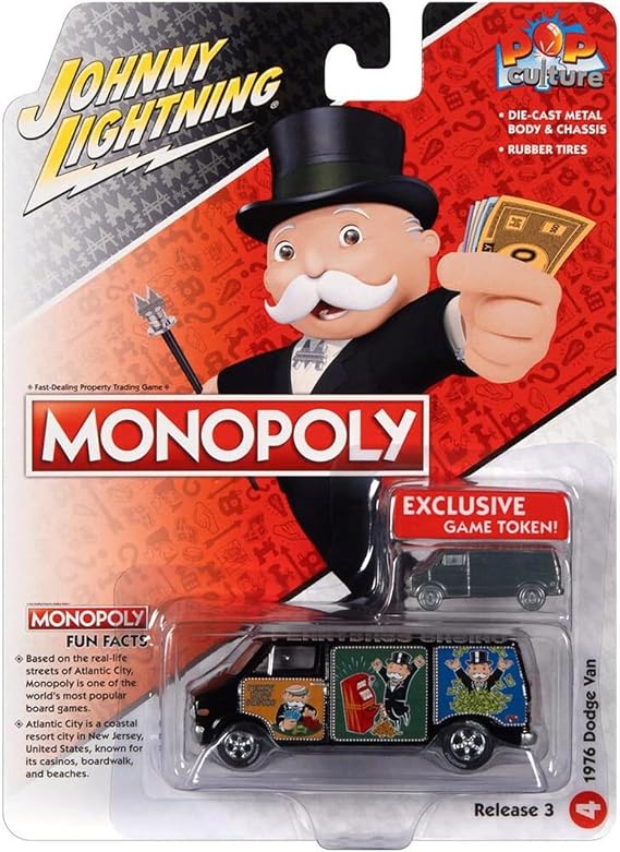 Johnny Lightning JLPC008 Pop Culture 1976 Dodge Van Monopoly