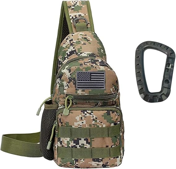Armiya Men's Tactical Sling Bag, Small Shoulder Chest Molle Daypack Backpack for Cycling Hiking Camping Trekking