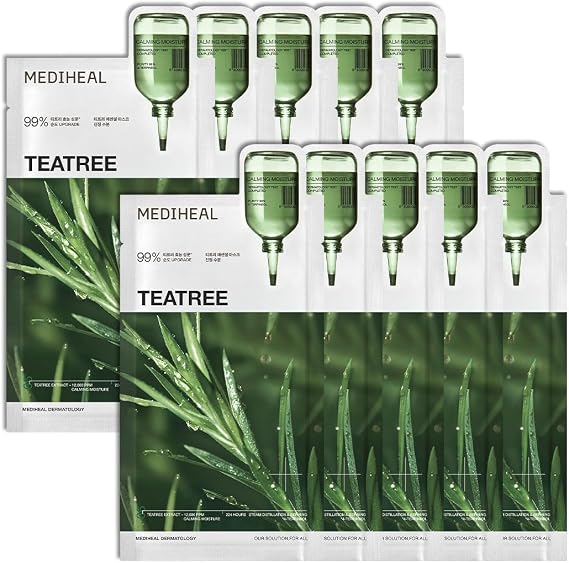 MEDIHEAL Tea Tree Essential Face Sheet Mask, Calming Moisture (10ea)