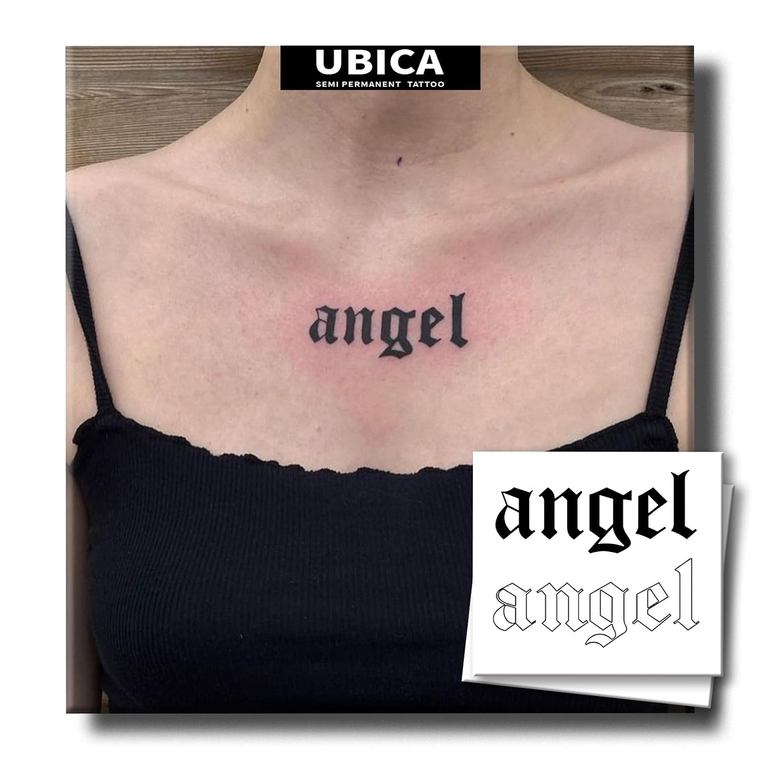 Tattoo Tech, 2 Sheets Small Semi Permanent Tattoo, Lasts 7-15 Days Temporary TattoosAngel, Waterproof and Non-Reflective, for Arm, collarbone
