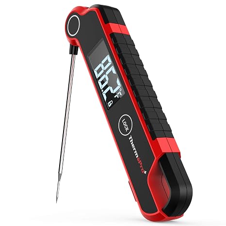 TempPro TP620 Instant Read Meat Thermometer Digital, Cooking Thermometer with Large Auto-Rotating LCD Display, Waterproof Food Thermometer Digital for Kitchen, BBQ, or Grill (Previously ThermoPro)