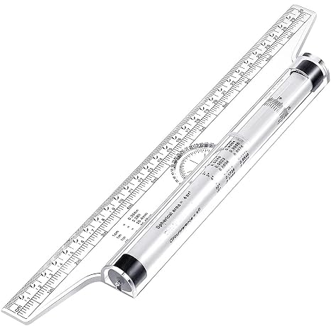 MyLifeUNIT Multi-Purpose Drawing Parallel Rolling Ruler, 12 Inch Drawing Design Ruler for Measuring, Drafting