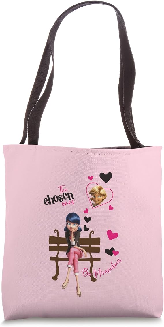 Miraculous Ladybug Charming Paris Adrien and Marinette Tote Bag