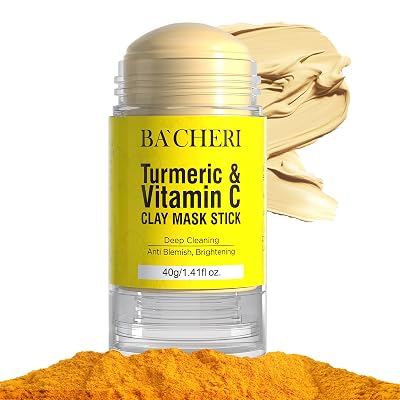 Turmeric Vitamin C Face Mask Stick, Blackheads Acne Dark Spots Remover with Turmeric Extract, Turmeric Clay Mud Mask for Glowing Skin, Refining Pores and Controlling Oil