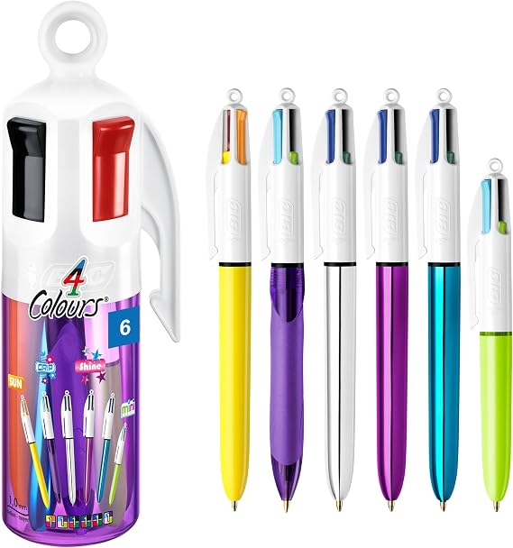 BIC Ballpoint Pen 4 Colours 6 Pens