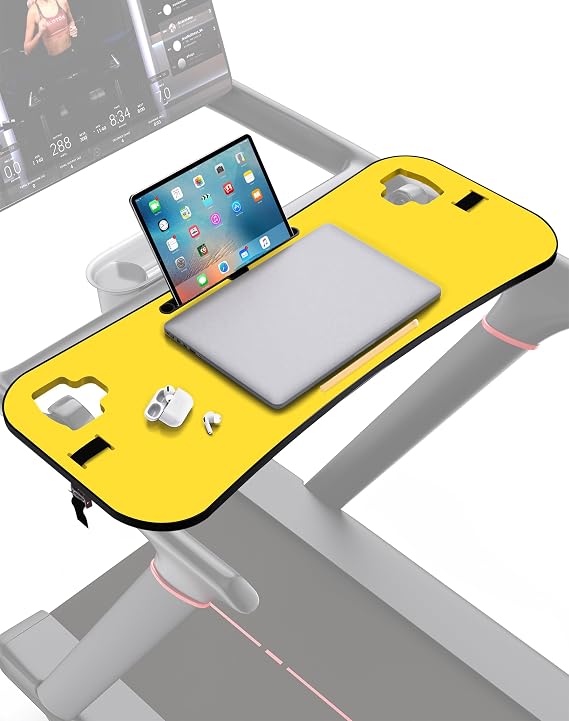 Treadmill Desk Attachment Tread Tray Ergonomic Platform, (Yellow)