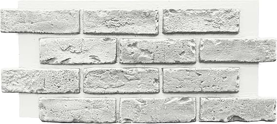 GenStone Faux Brick Half Panel 22.25" x 11.25" in White for Do It Yourself Friendly Home Improvement Projects