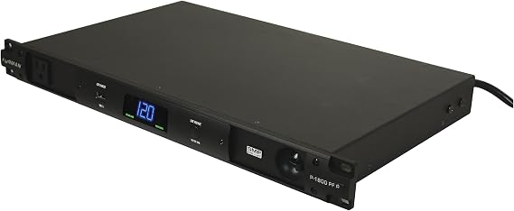 Furman P-1800 PF R Rackmount Power Conditioner for Instrument Amps | 15A rackmount power conditioner, 9 outlets, 3 isolated banks, 45A peak reserve, Clear Tone, EVS/SMP
