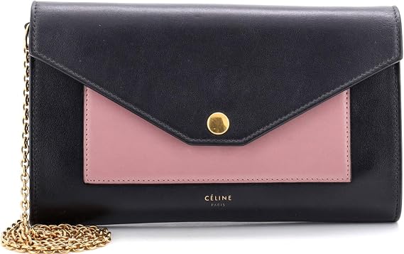 Pre-Loved Pocket Envelope Shoulder Bag Leather Small, Black