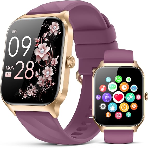 Smart Watch for Women Men - Answer/Make Call, Fitness Tracker Smartwatch for Android iPhone Compatible, Sleep Female Cycle, 120+ Sports Modes Step Counter (WineRed)