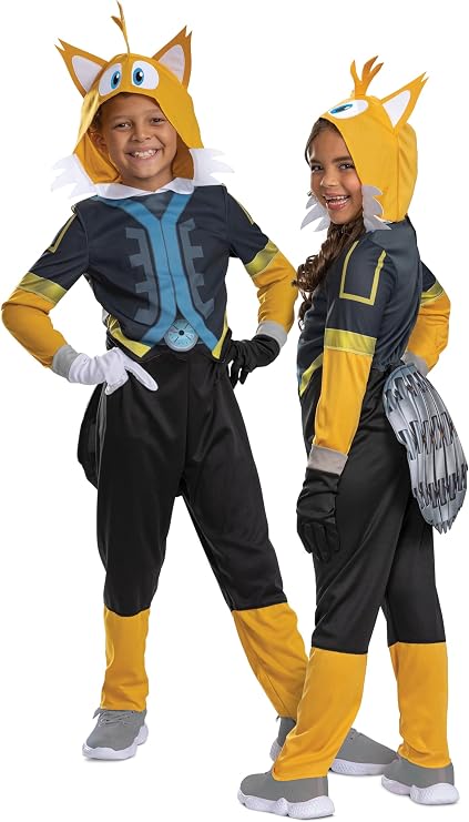 Sonic Costumes for Kids, Official Sonic Prime Character Hooded Jumpsuits