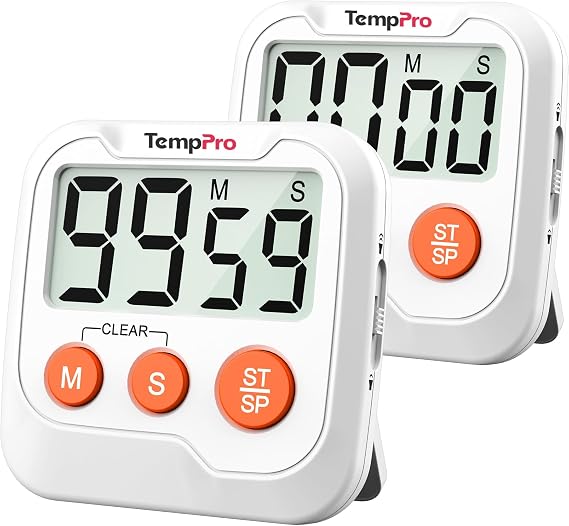TempPro TM03 Digital Timer with 2 Alarm Volume & Strong Magnetic Back