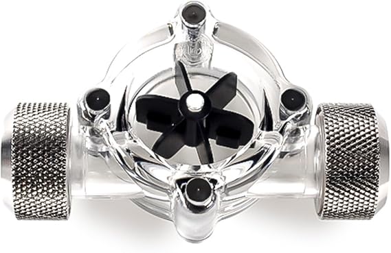 Bitspower G1/4" Flow Indicator, Clear Main Body, Black Blade, Black Sparkle