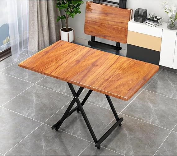 Wooden Folding Table, Dining Table, Extendable, With Wheels, Space-saving, Compact, Drop Leaf Butterfly Table, Adjustable, Living Room, Kitchen, Small House, Rental, Apartment, Living Alone