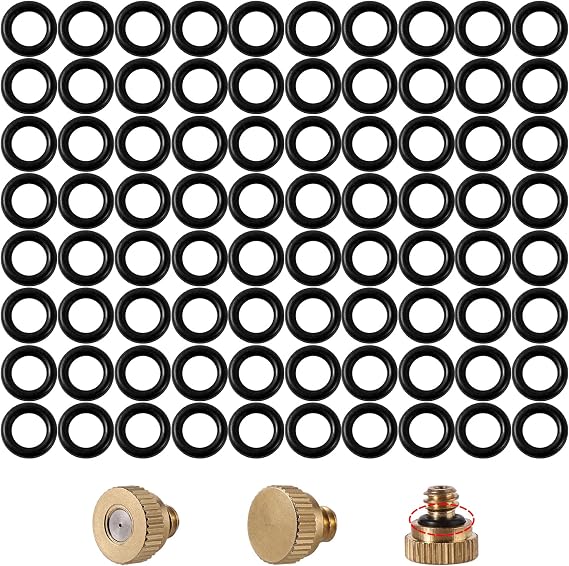 100 PCS Brass Misting Nozzles O Ring