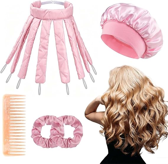 5 PCS Octopus Heatless Curler Set Octopus Heatless Curls Hair Curlers No Heat Styling Tools Overnight Curls Soft No Heat Hair Curlers Overnight, Lazy Curler Set DIY Hairs Styling Tools