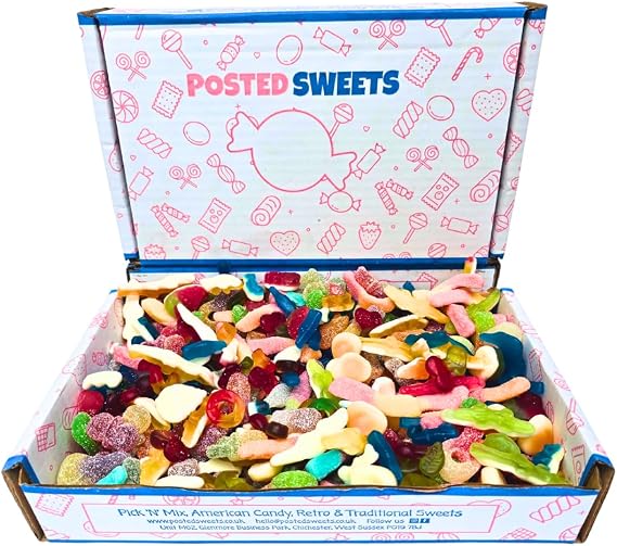 Halal Sweet Box Hamper, Full of Delicious Halal Sweets Adults and Kids, Pick and Mix Candy, Gift Box for Bithdays, Christmas, Get Well Soon