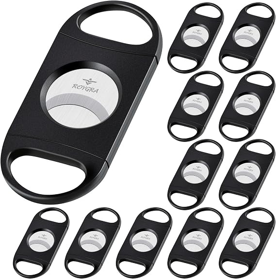 roygra Cigar Cutter Set (12 Pack), Classic Guillotine, Gift Box Packaging
