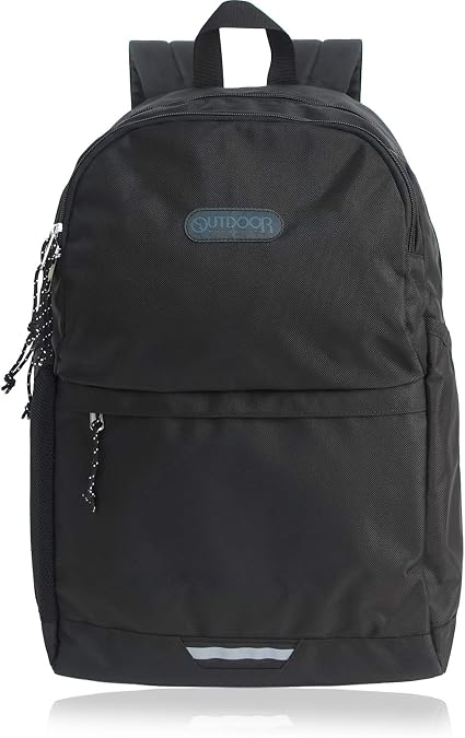 Outdoor Products Backpack, Large Capacity, Reflective, Onyx, PC Storage, A4 Storage, All Black, Simple